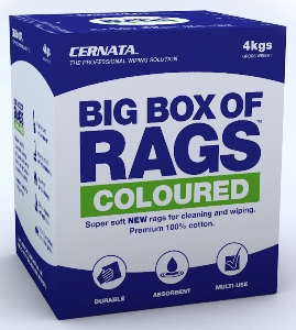 4 Boxes for �30 - Coloured Cotton Wipes 4kg Carton